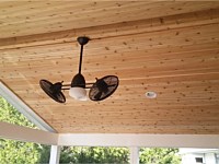 <b>Use tongue-and-groove cedar ceiling finish for a more casual and rustic look</b>